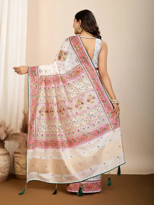 Self Designed Printed Bollywood Cotton Silk, Cotton Blend Saree