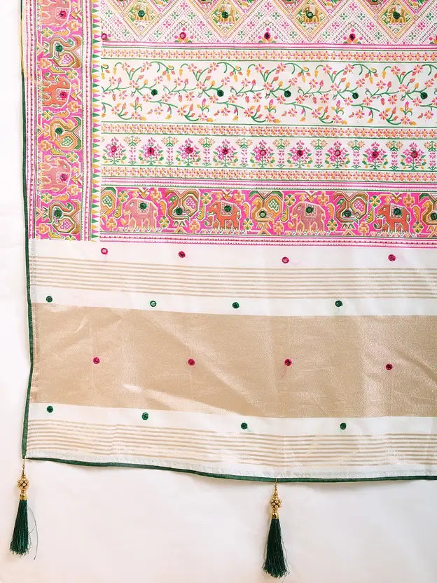 Self Designed Printed Bollywood Cotton Silk, Cotton Blend Saree