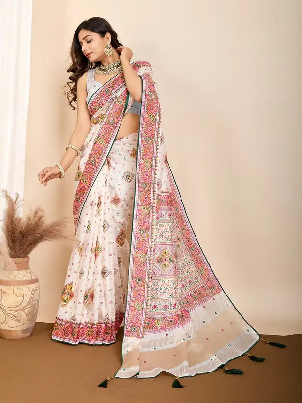 Self Designed Printed Bollywood Cotton Silk, Cotton Blend Saree