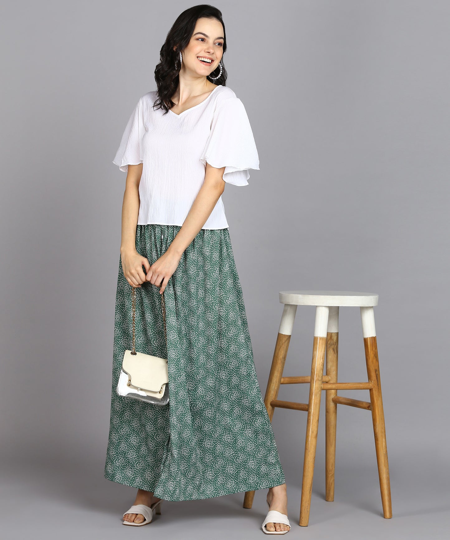SDGRATITUDE WOMEN PRINTED A-LINE SKIRT