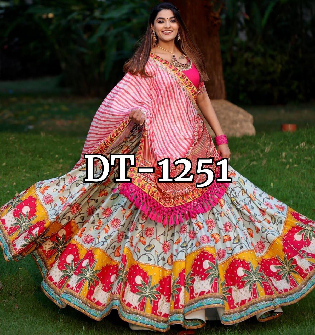 NAVARATRI SPECIAL BUTTER SILK TOP, BOTTOM & DUPATTA