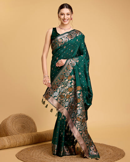 SARVADA FLORAL ZARI SILK DESIGNER BANARSI SAREE
