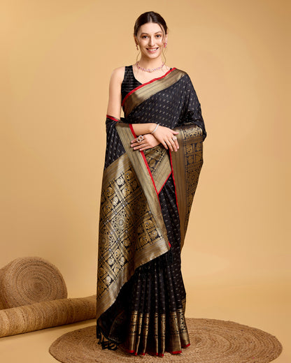 NIMIDIYA WOVEN KANJIPURAM PURE SILK SAREE