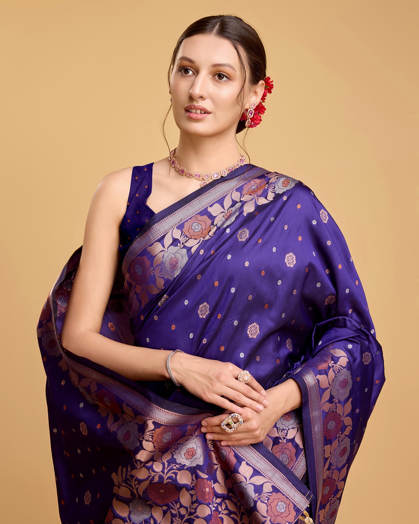 SARVADA FLORAL ZARI SILK DESIGNER BANARSI SAREE