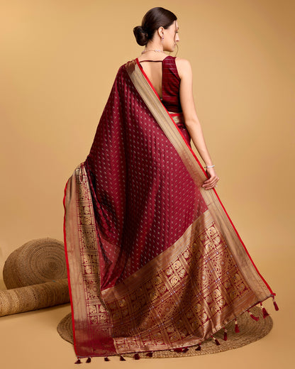 NIMIDIYA WOVEN KANJIPURAM PURE SILK SAREE