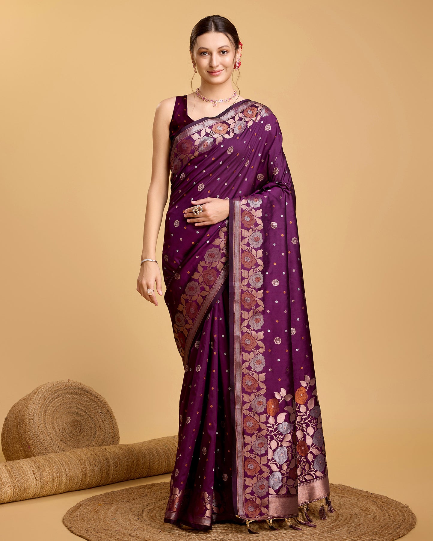 SARVADA FLORAL ZARI SILK DESIGNER BANARSI SAREE