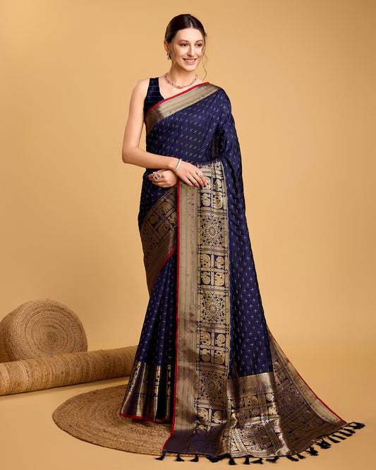 NIMIDIYA WOVEN KANJIPURAM PURE SILK SAREE