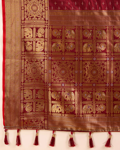 NIMIDIYA WOVEN KANJIPURAM PURE SILK SAREE