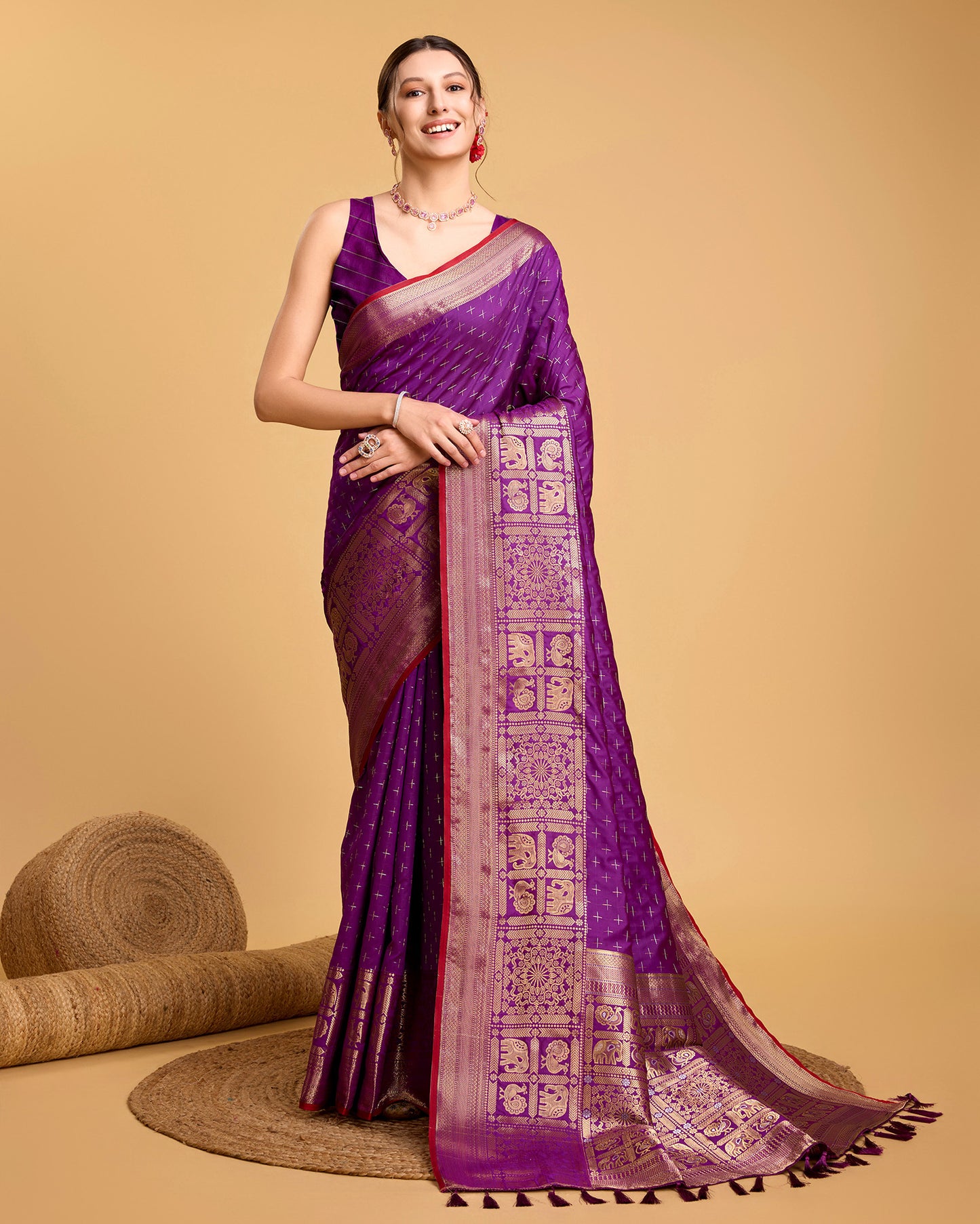 NIMIDIYA WOVEN KANJIPURAM PURE SILK SAREE
