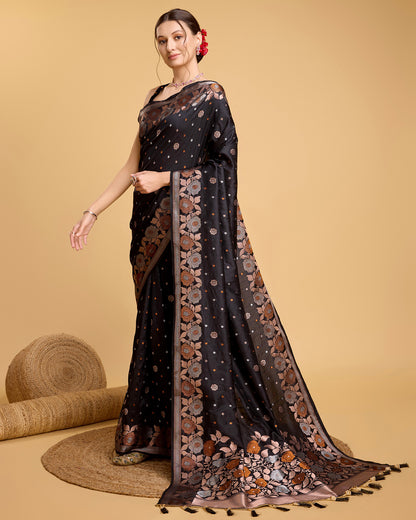 SARVADA FLORAL ZARI SILK DESIGNER BANARSI SAREE