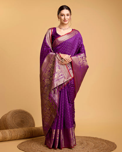 NIMIDIYA WOVEN KANJIPURAM PURE SILK SAREE