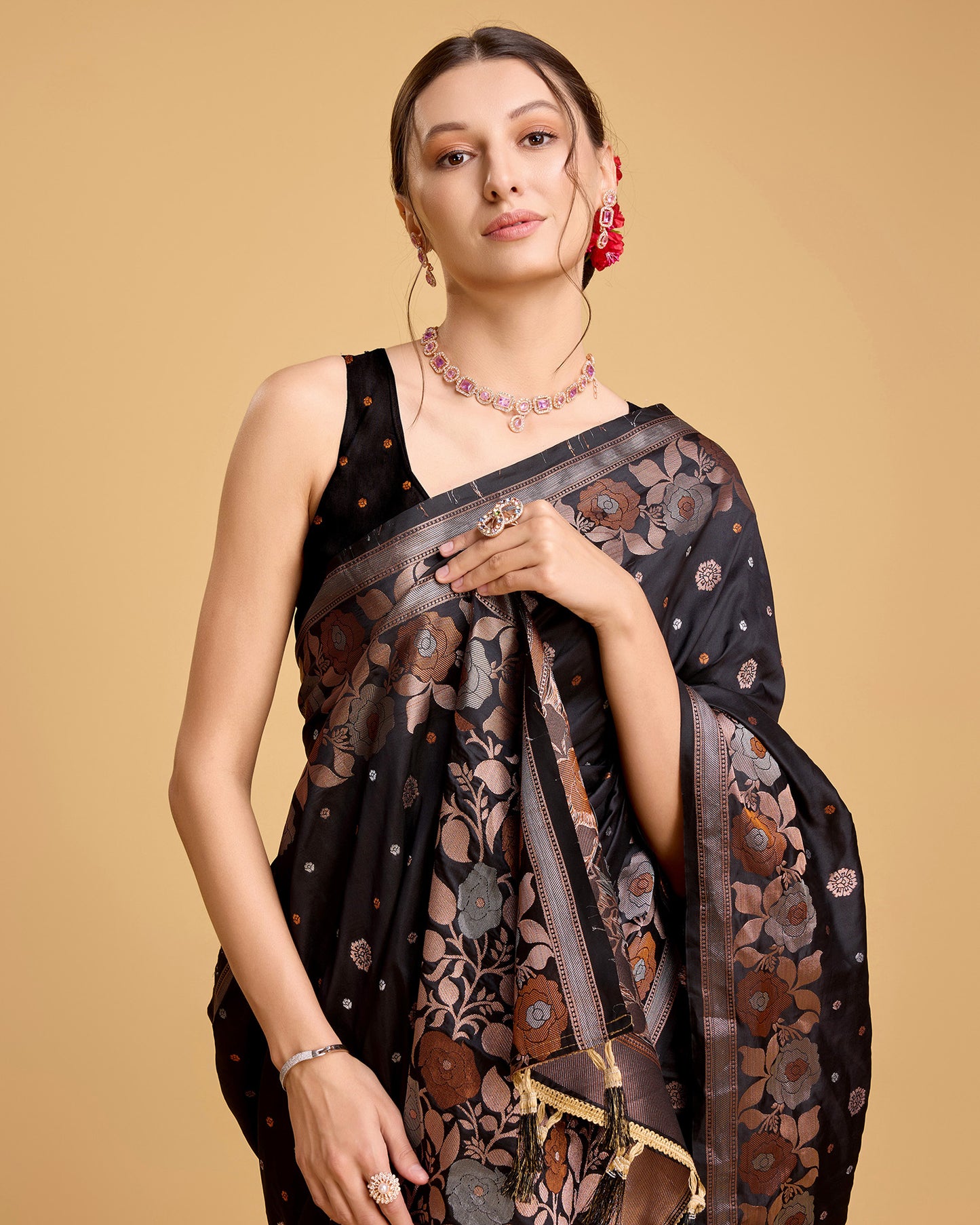 SARVADA FLORAL ZARI SILK DESIGNER BANARSI SAREE