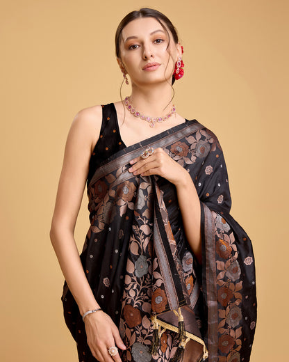 SARVADA FLORAL ZARI SILK DESIGNER BANARSI SAREE