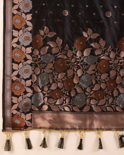 SARVADA FLORAL ZARI SILK DESIGNER BANARSI SAREE