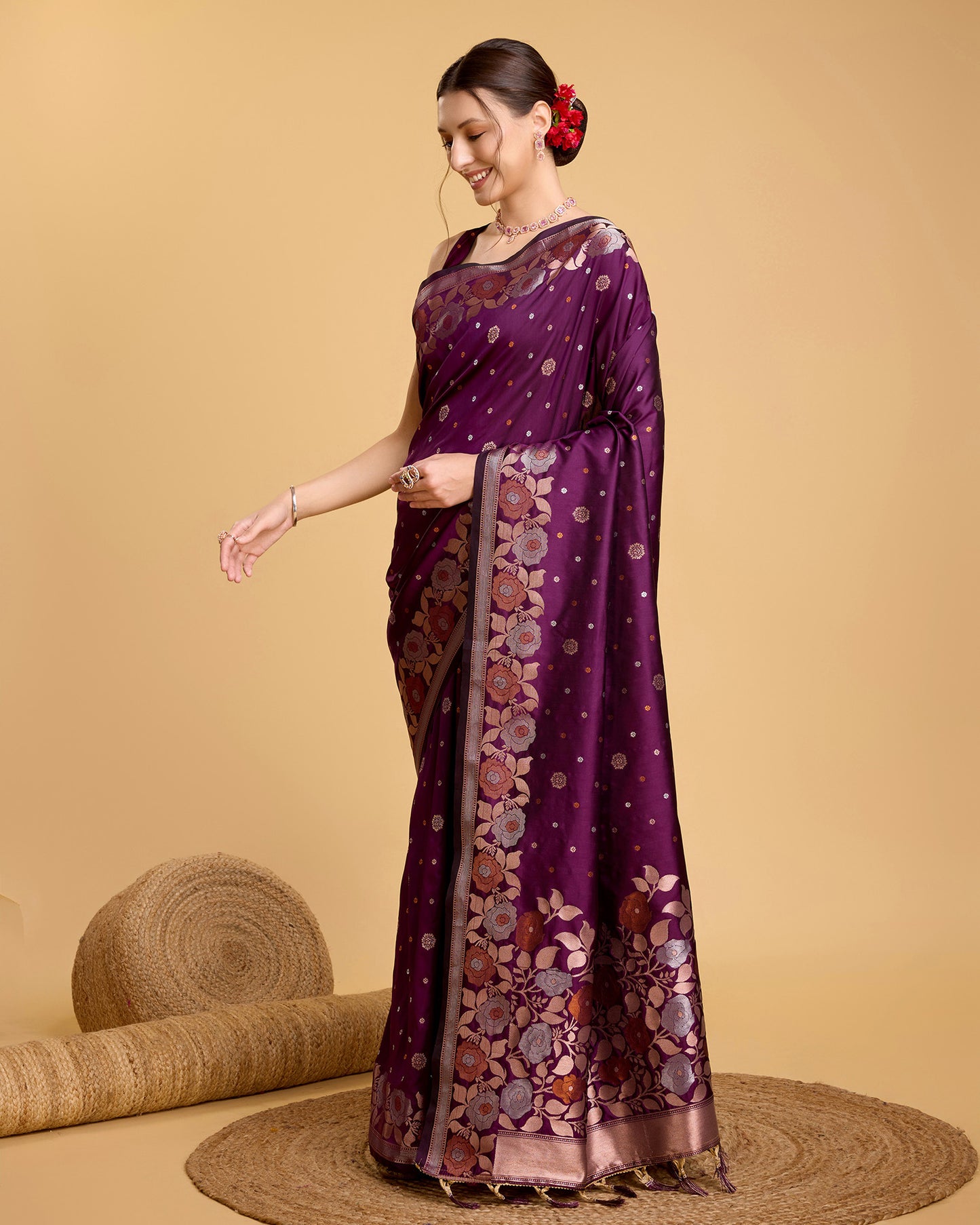 SARVADA FLORAL ZARI SILK DESIGNER BANARSI SAREE