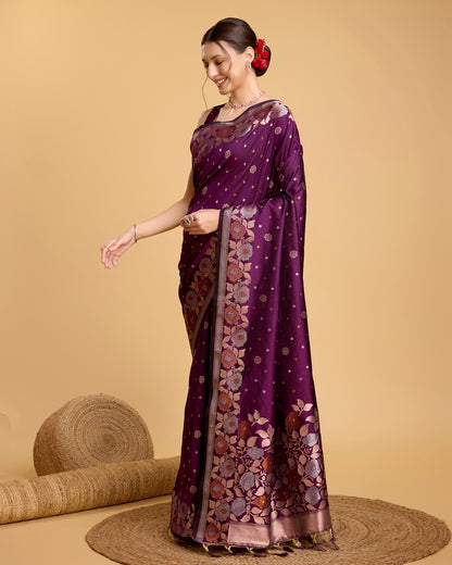 SARVADA FLORAL ZARI SILK DESIGNER BANARSI SAREE