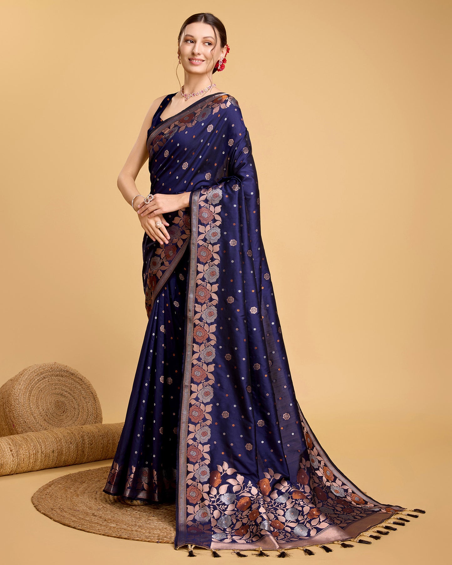 SARVADA FLORAL ZARI SILK DESIGNER BANARSI SAREE