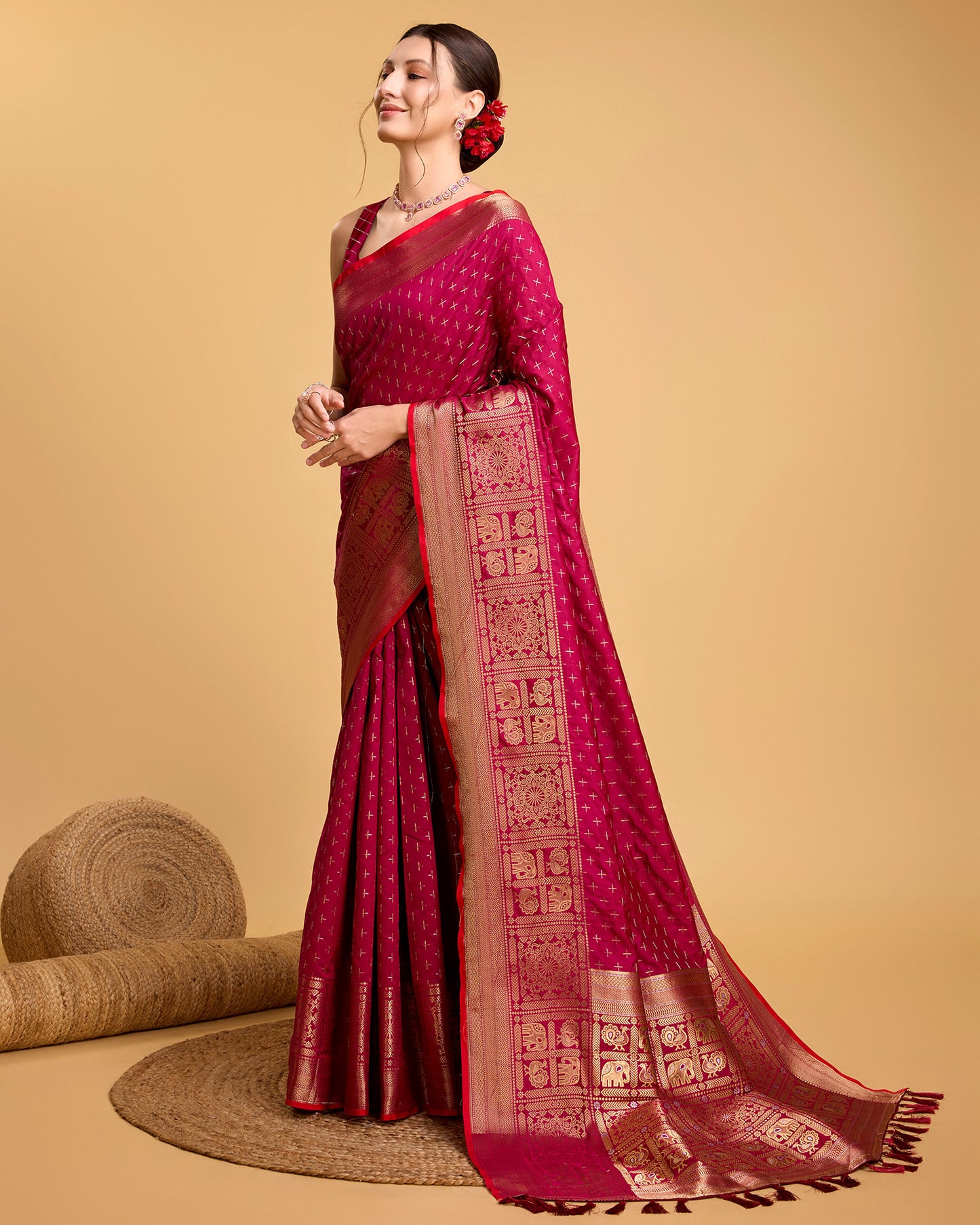 NIMIDIYA WOVEN KANJIPURAM PURE SILK SAREE