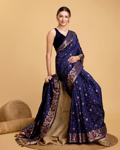 SARVADA FLORAL ZARI SILK DESIGNER BANARSI SAREE