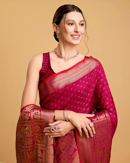 NIMIDIYA WOVEN KANJIPURAM PURE SILK SAREE