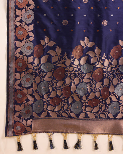 SARVADA FLORAL ZARI SILK DESIGNER BANARSI SAREE