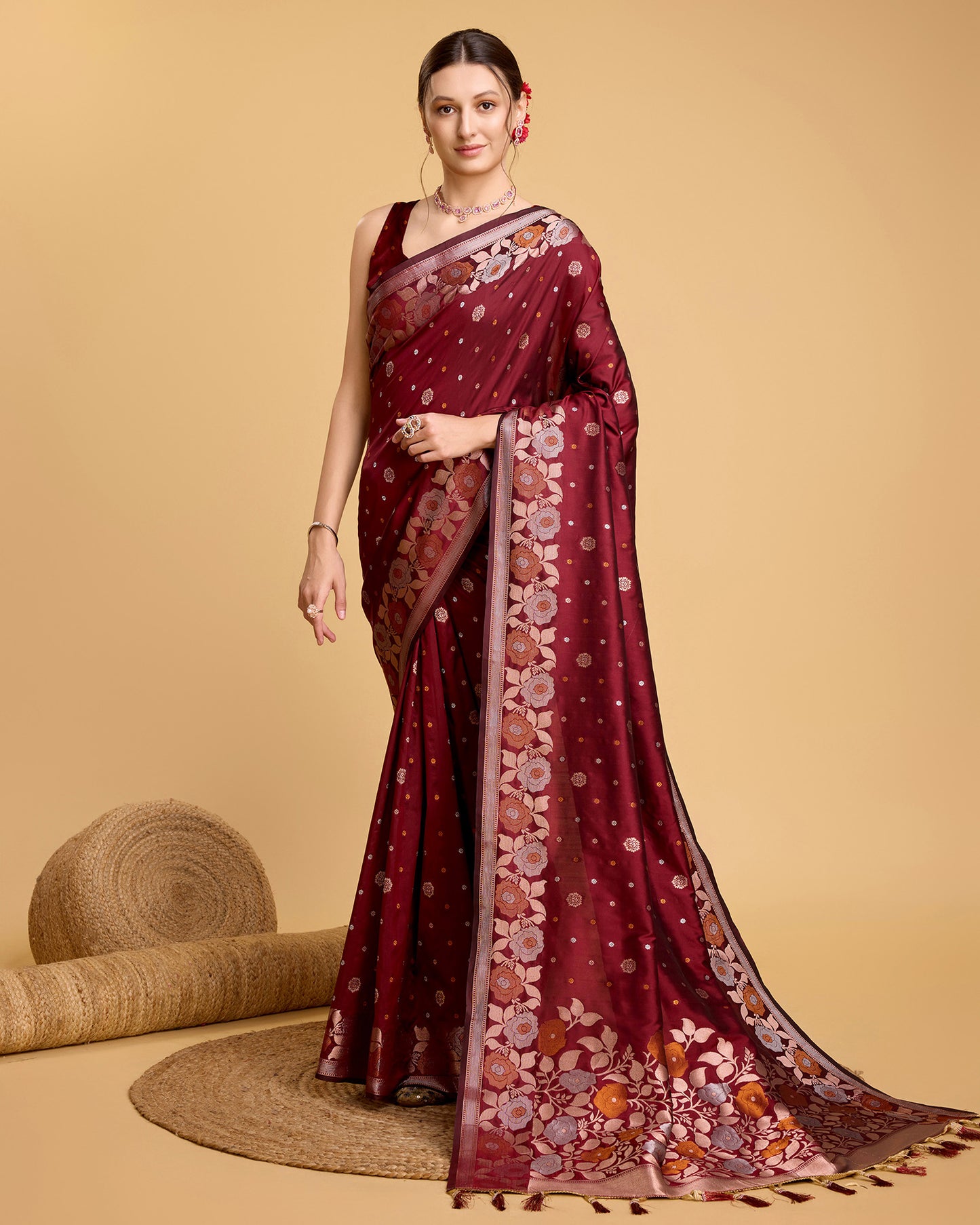 SARVADA FLORAL ZARI SILK DESIGNER BANARSI SAREE