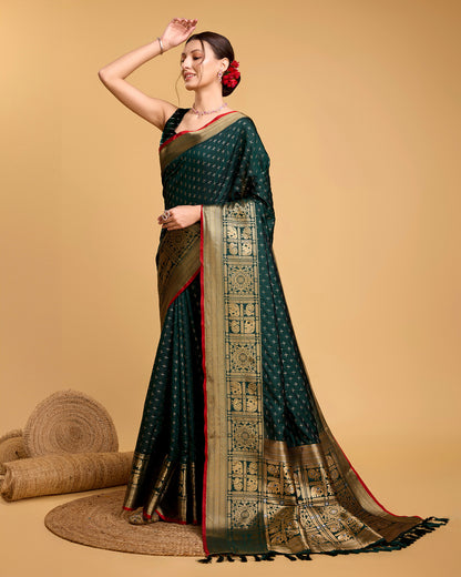 NIMIDIYA WOVEN KANJIPURAM PURE SILK SAREE