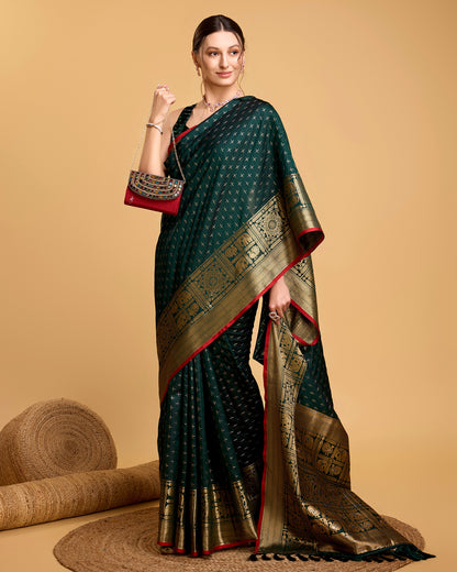 NIMIDIYA WOVEN KANJIPURAM PURE SILK SAREE