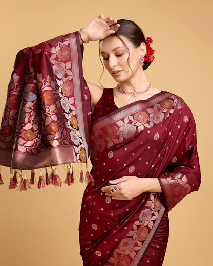 SARVADA FLORAL ZARI SILK DESIGNER BANARSI SAREE