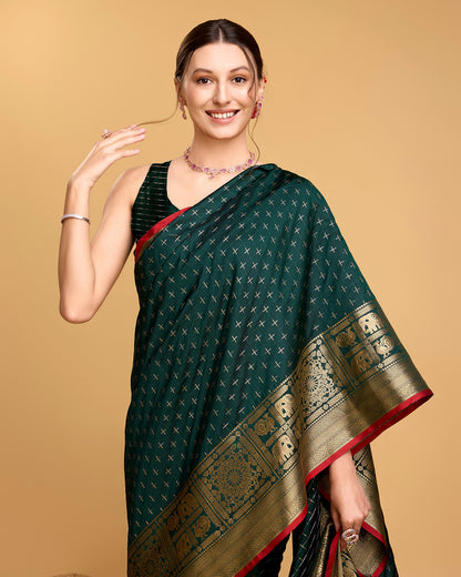 NIMIDIYA WOVEN KANJIPURAM PURE SILK SAREE