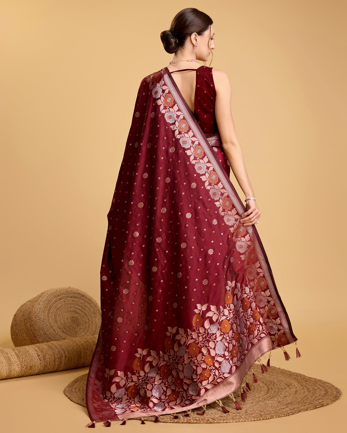 SARVADA FLORAL ZARI SILK DESIGNER BANARSI SAREE