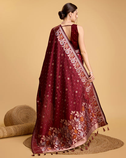 SARVADA FLORAL ZARI SILK DESIGNER BANARSI SAREE