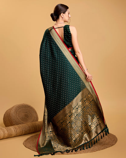 NIMIDIYA WOVEN KANJIPURAM PURE SILK SAREE