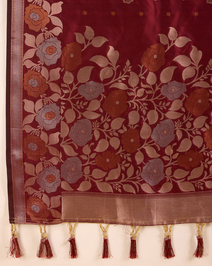 SARVADA FLORAL ZARI SILK DESIGNER BANARSI SAREE