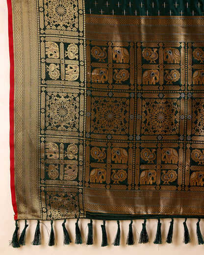 NIMIDIYA WOVEN KANJIPURAM PURE SILK SAREE