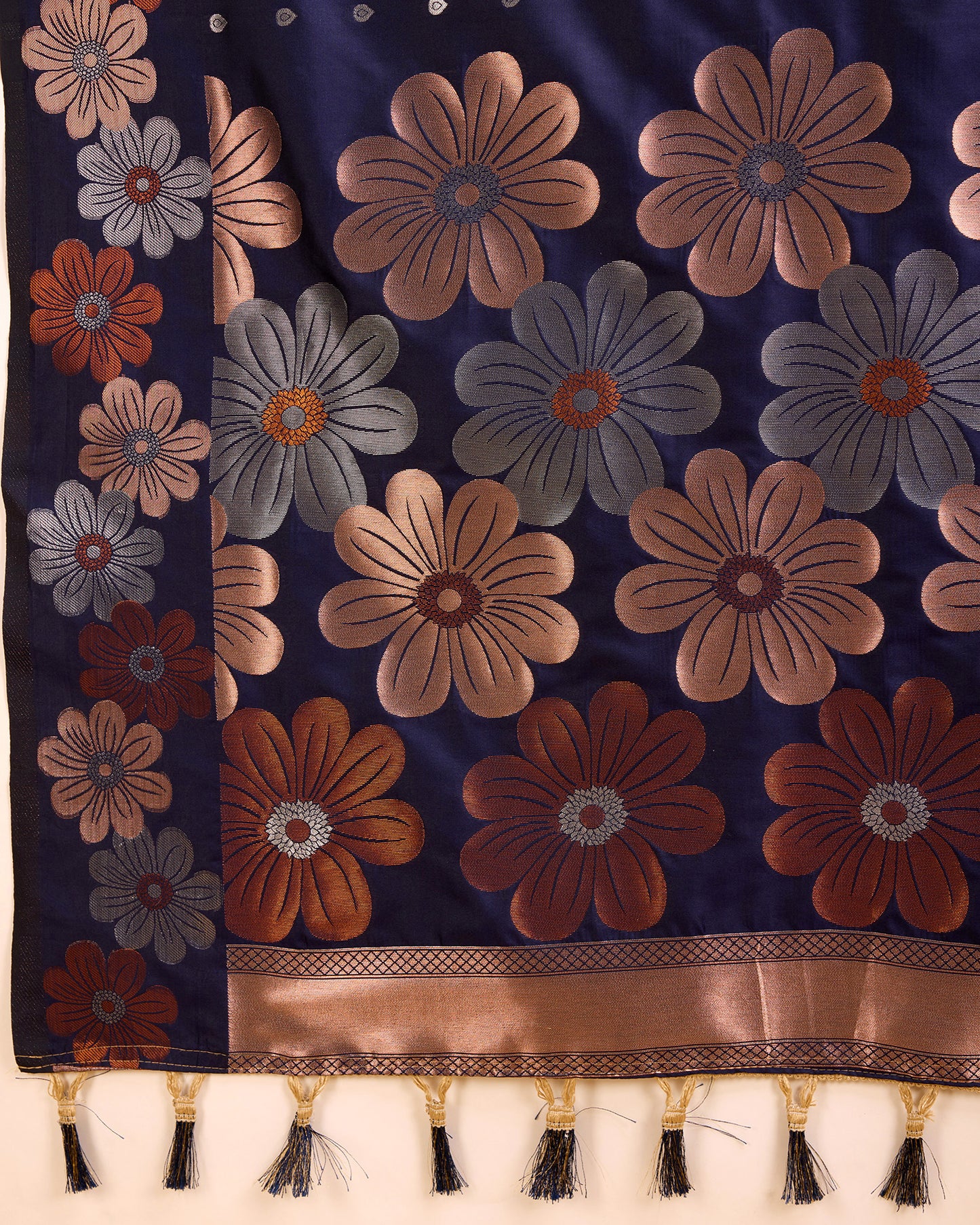 KHUSHI GRIVA DESIGNER FLORAL PRINT BANARSI PURE SILK SAREE