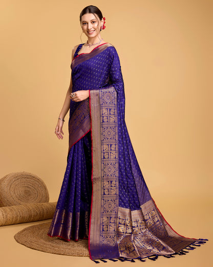 NIMIDIYA WOVEN KANJIPURAM PURE SILK SAREE