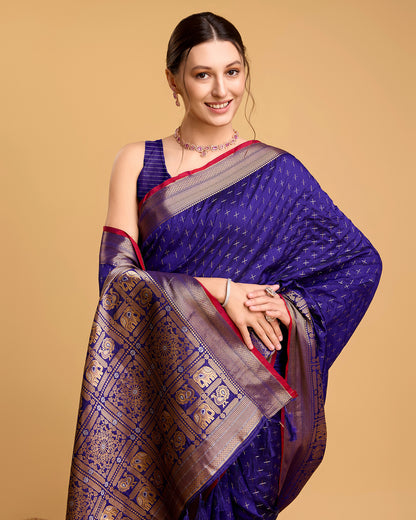 NIMIDIYA WOVEN KANJIPURAM PURE SILK SAREE