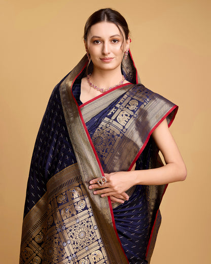 NIMIDIYA WOVEN KANJIPURAM PURE SILK SAREE
