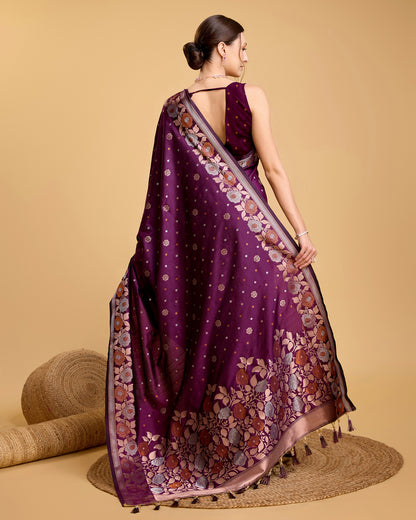 SARVADA FLORAL ZARI SILK DESIGNER BANARSI SAREE