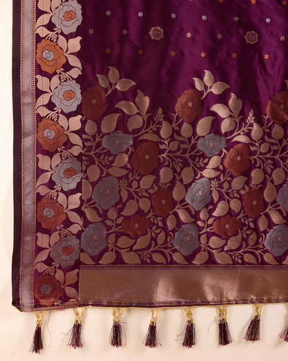 SARVADA FLORAL ZARI SILK DESIGNER BANARSI SAREE