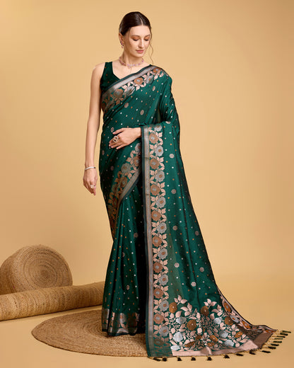 SARVADA FLORAL ZARI SILK DESIGNER BANARSI SAREE