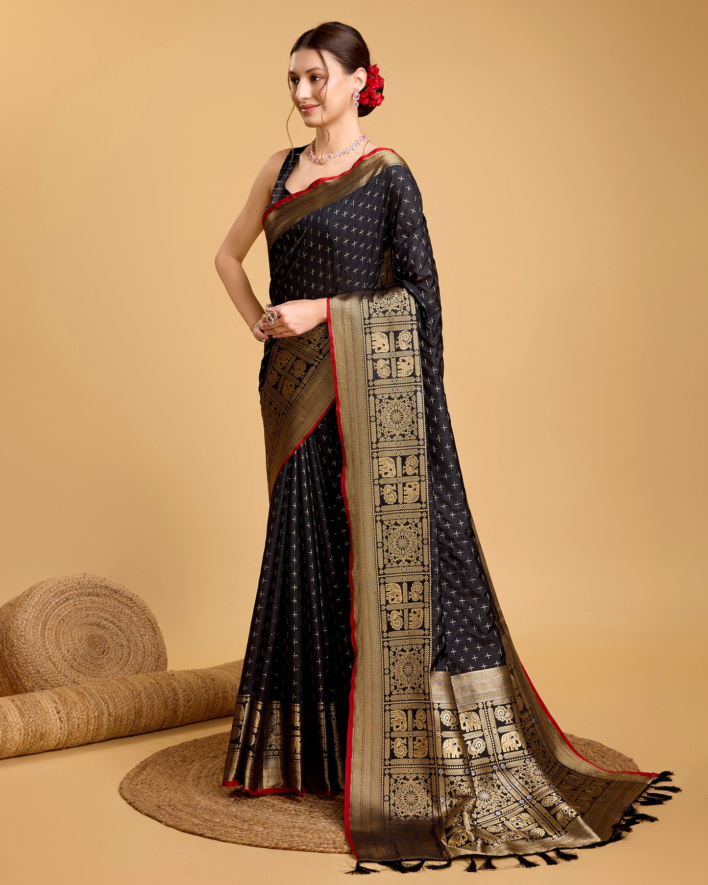 NIMIDIYA WOVEN KANJIPURAM PURE SILK SAREE