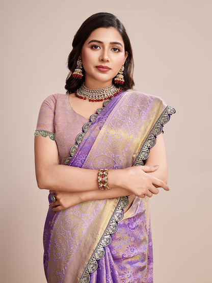 MUNIR WOVEN KANJIVARAM ZARI SILK SAREE
