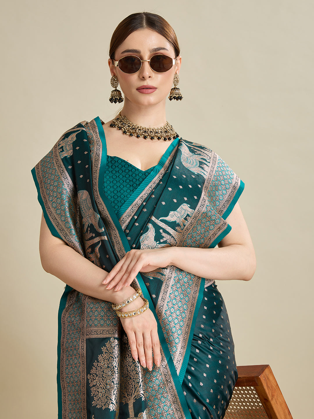 SAIMA ZARI SILK BLEND BANARSI SAREE