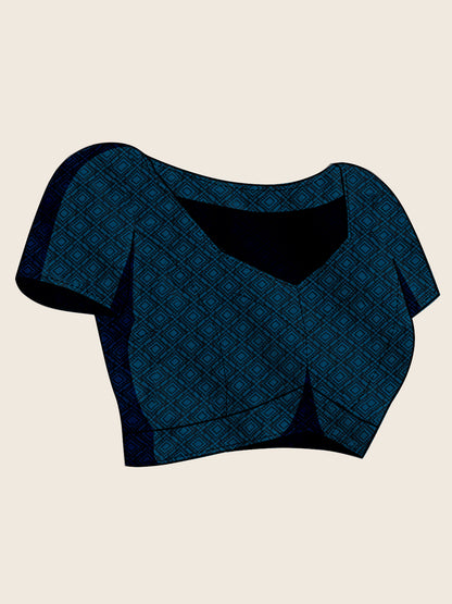 KAVYA BLUE SATIN SILK ZARI WOVEN SAREE