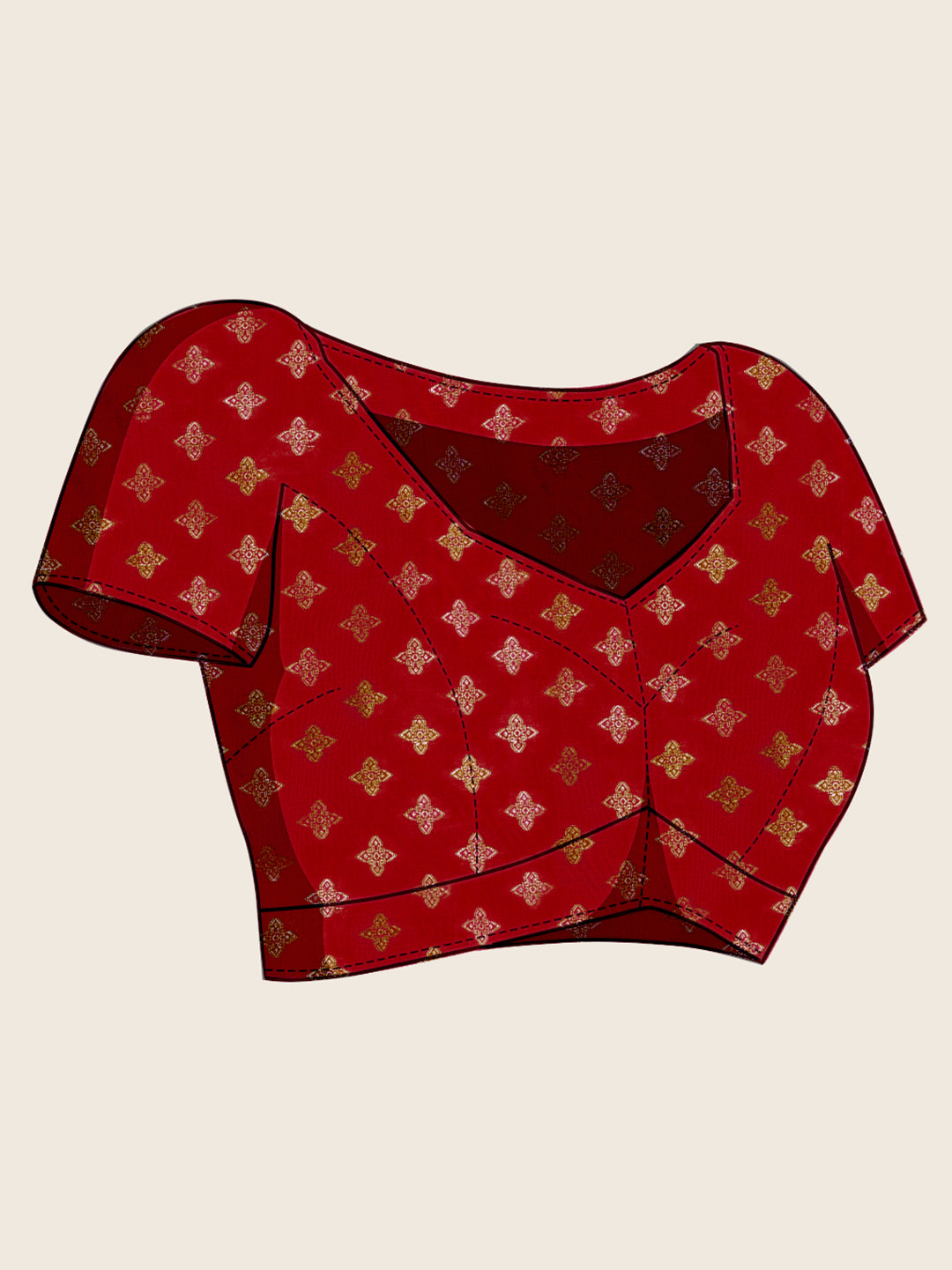 SATRANI NAVY PRINTED SAREE WITH UNSTITCHED BLOUSE