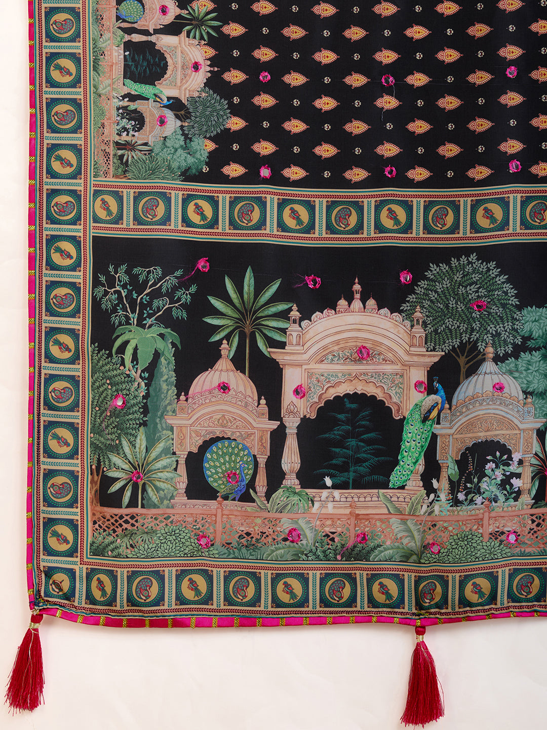 VEDANTA VASTRAM MASLIN COTTON PRINTED & HAND WORK FANCY SAREE