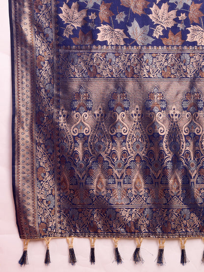 SARVADA SOFT SILK COPPER ZARI WEAVING SILK SAREE