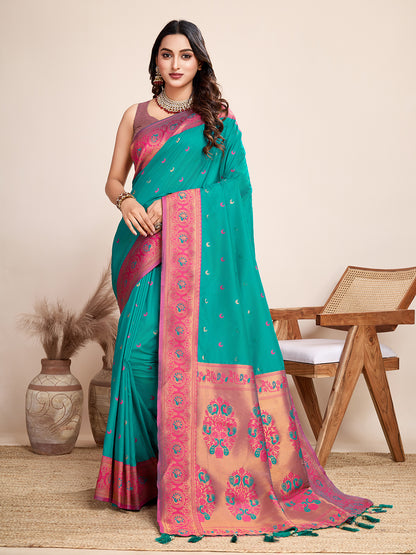 MANNU WOVEN JACQUARD SILK BANARSI SAREE
